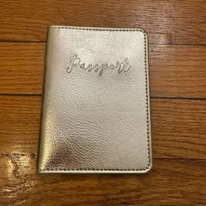Gold passport holder solf velvet material